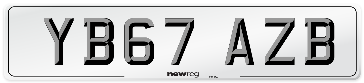 YB67 AZB Number Plate from New Reg
